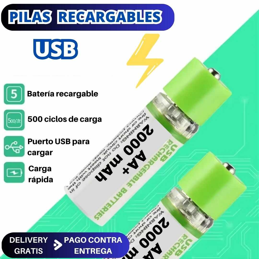 PILAS RECARGABLES USB 🔋